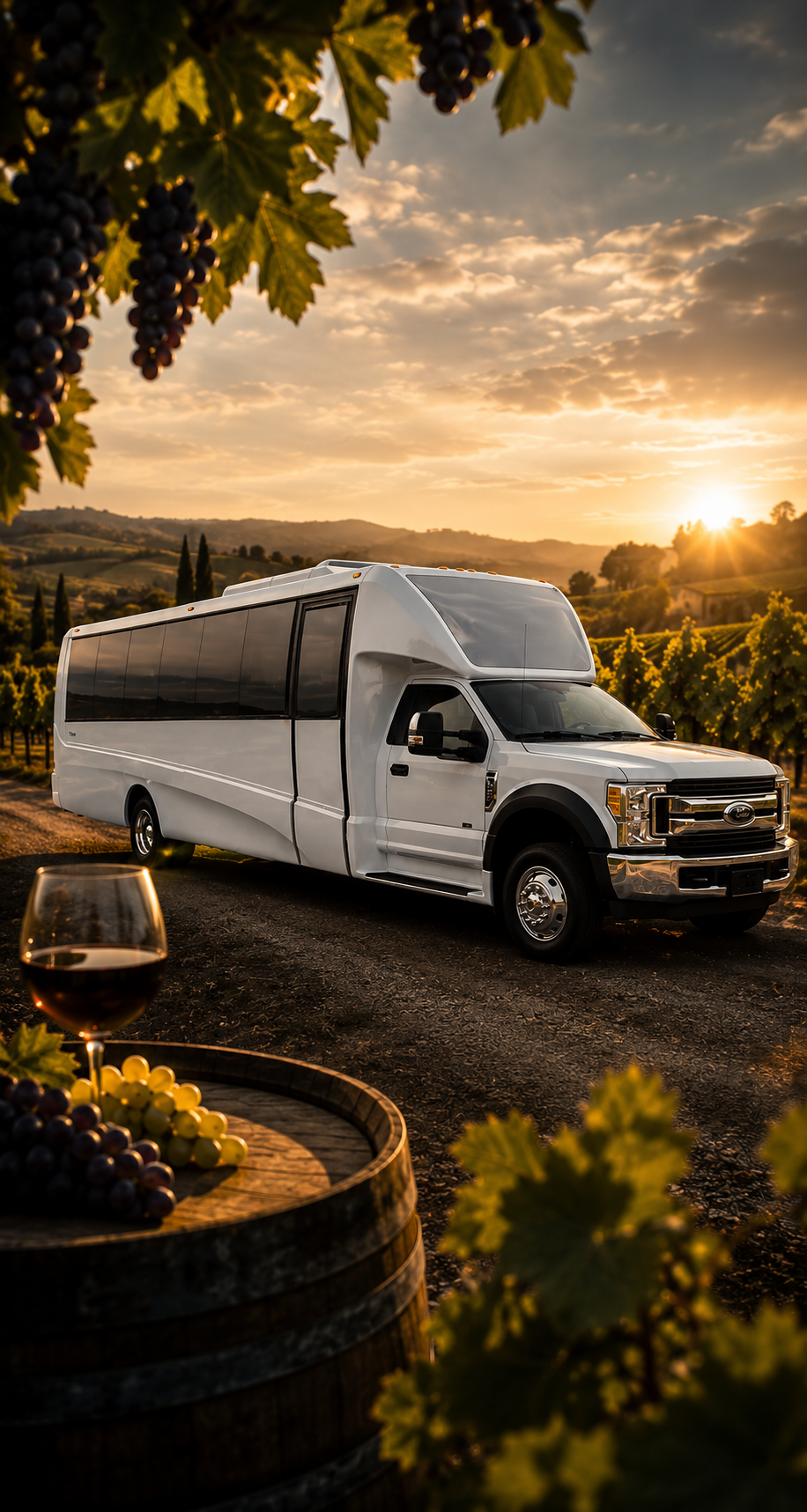 wine tour limo mobile banner